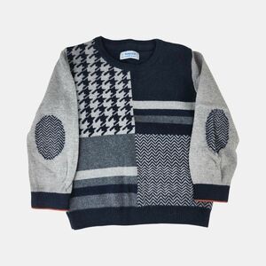 Mayoral Kids Sweater with Navy and Gray Patterns